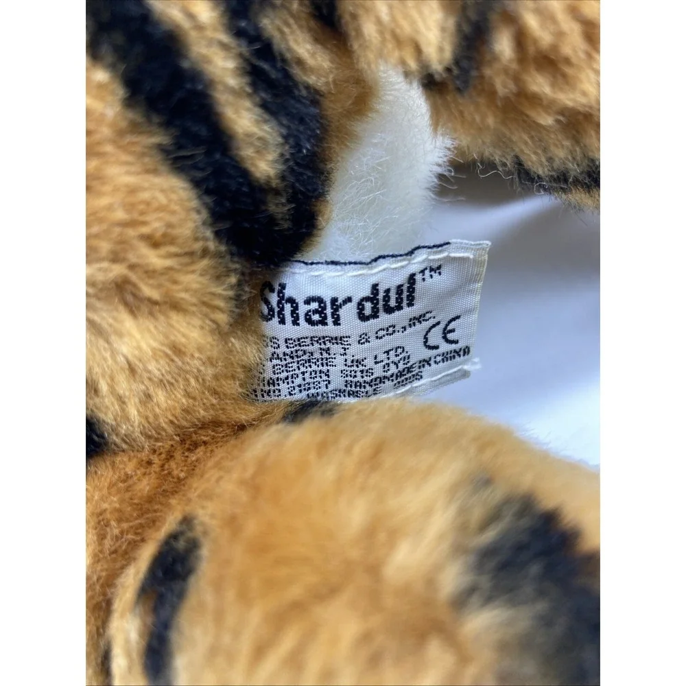 Russ Berrie Shardul Tiger Plush Stuffed Animal Striped Laying Cat 12 Inch 21557